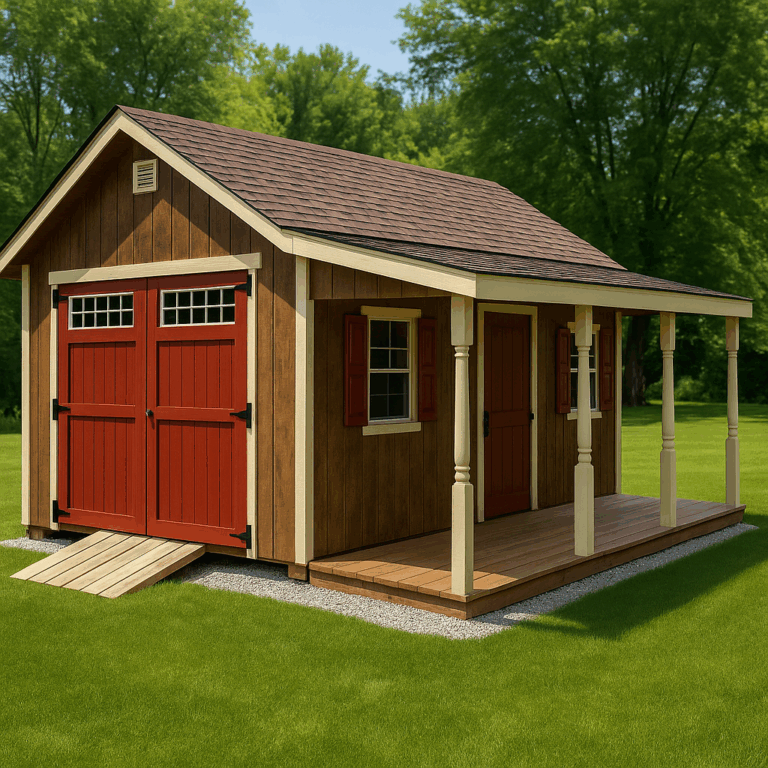 The 10×16 English Cottage — Where Front Porch Charm Meets Backyard Purpose