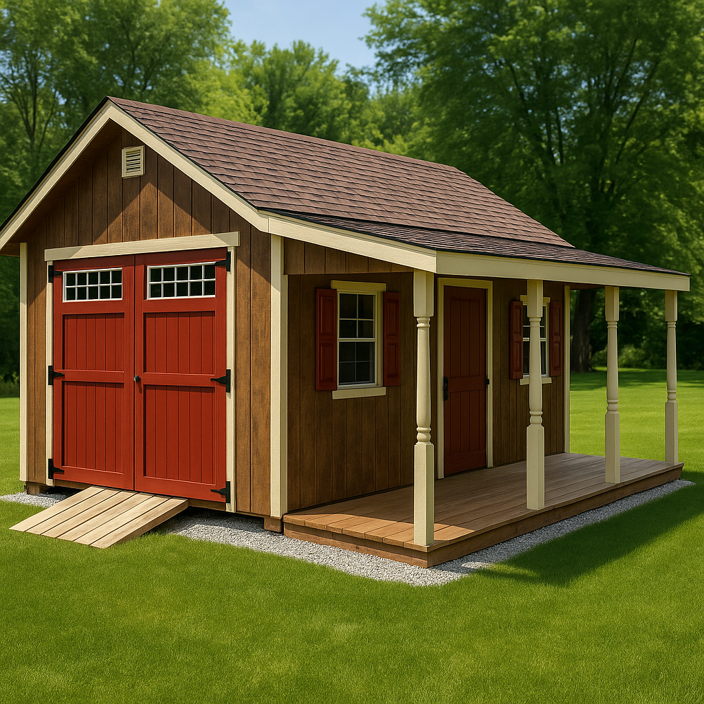English Cottage With 6' Folding Porch