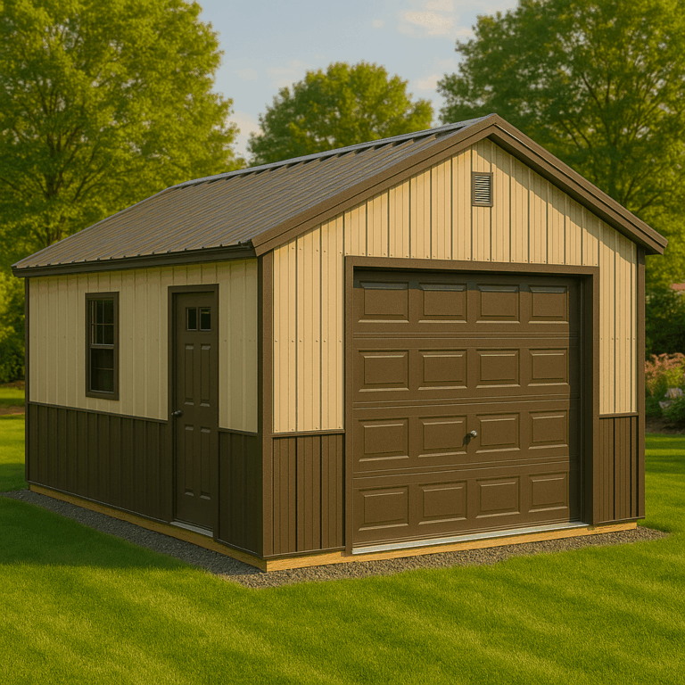 The 10×16 Mini Garage — A Backyard Essential Built for Work and Storage